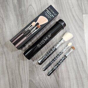 Sigma Brushes Essential Trio Brush Set with Travel Tin Case ~ New